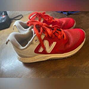 New Balance Kids Red and White Sneakers